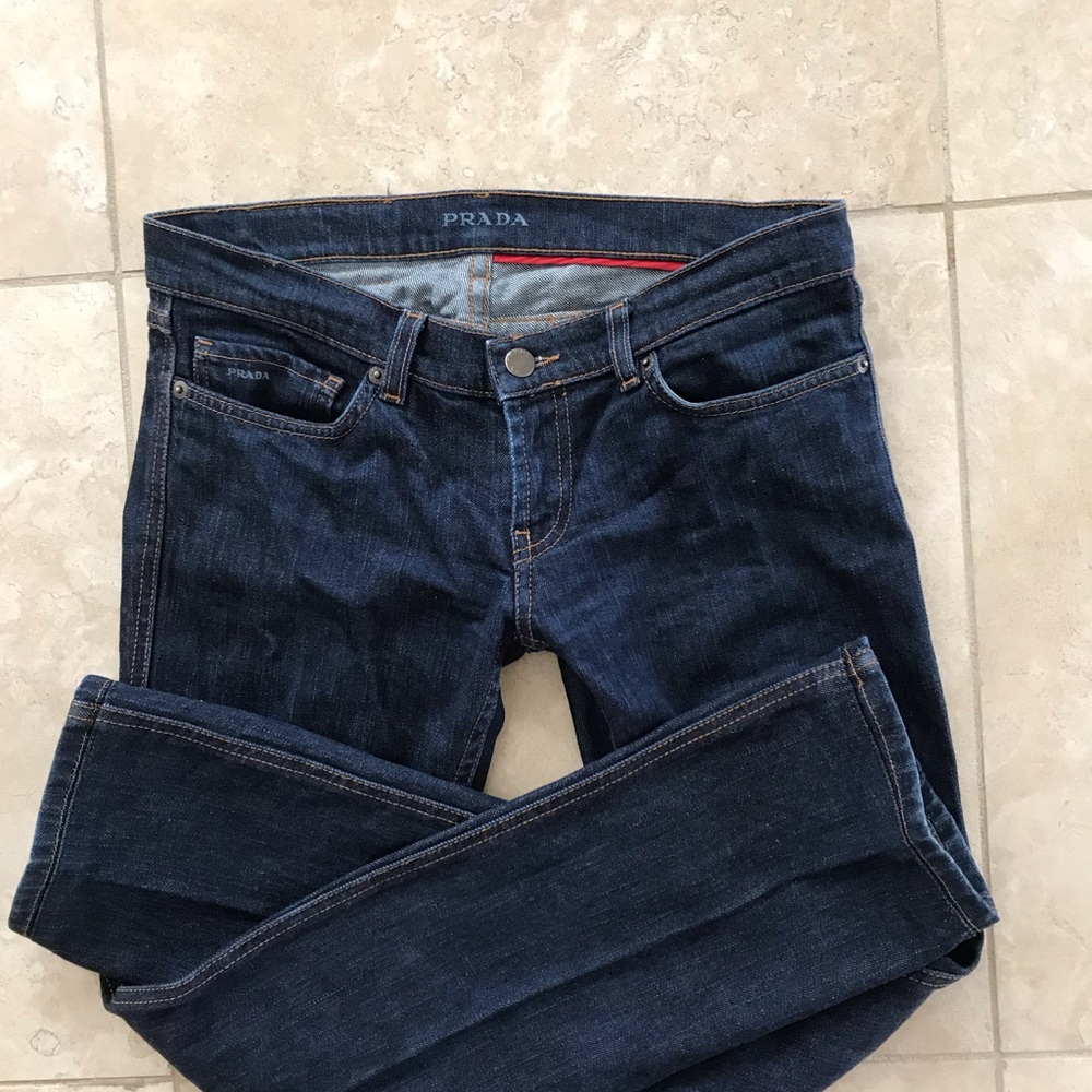 Prada Blue Boot Cut Jeans Classic Style - Picture 2 of 6